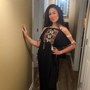 Bohemian Linen Dress | Handmade in Marocco | One Size